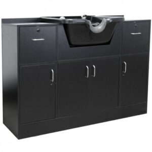 LINCOLN SHAMPOO STATION WITH STORAGE ABS BOWL